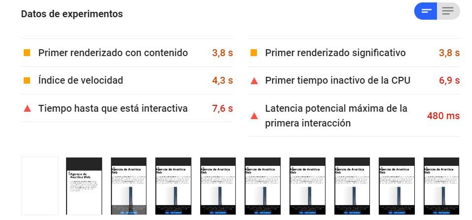 Tiempo de carga